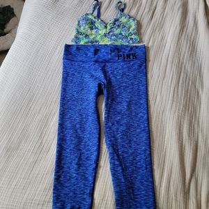 VS PINK bundle legging Capri and bralette set